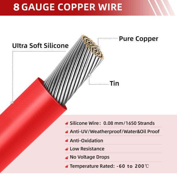 8AWG XT90 Female to SB50 Connector Cable - Image 4