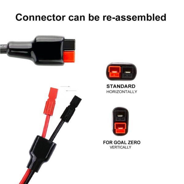 30A/45A to O Ring Terminal Cable Compatible with Anderson Powerpole Connector 10AWG - Image 2